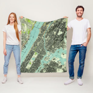 Vintag Central Park & Bronx NY Map (1947) Fleecedecke