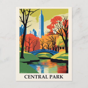 Vintag Central Park New York City Travel Postkarte