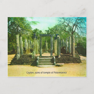 Vintag, Ceylon, Ruinen des Tempels von Polonnarwa Postkarte