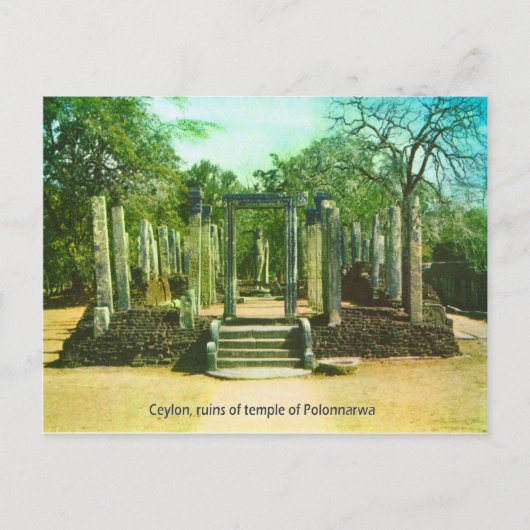 Vintag, Ceylon, Ruinen des Tempels von Polonnarwa Postkarte (Vorderseite)