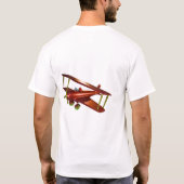Vintag CGI Red Bi-Flugzeug T - Shirt (Rückseite)