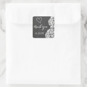Vintag Chalkboard Hydrangea Wedding Vielen Dank Quadratischer Aufkleber (Tasche)