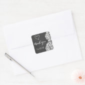Vintag Chalkboard Hydrangea Wedding Vielen Dank Quadratischer Aufkleber (Umschlag)