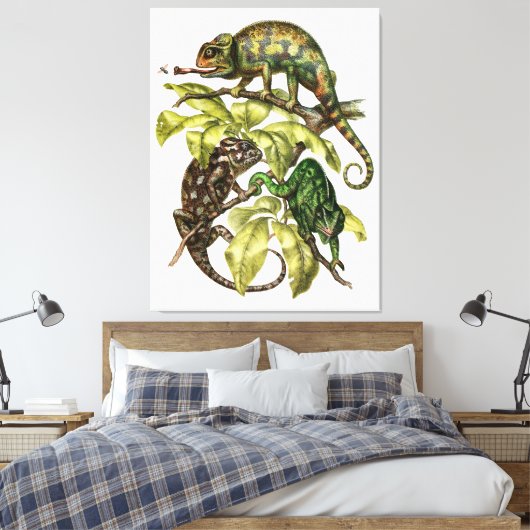 Vintag Chameleon Lizard Leinwanddruck (Insitu (Schlafzimmer))