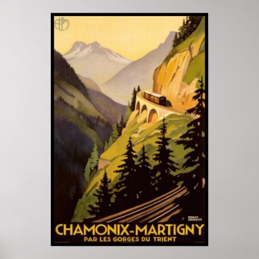 Vintag Chamonix-Martigny Travel Poster (Vorne)