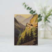 Vintag Chamonix, Mont-Blanc, Frankreich - Postkarte (Stehend Vorderseite)