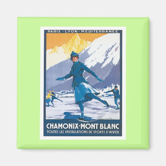 Vintag Chamonix Mont Blanc Magnet (Vorne)