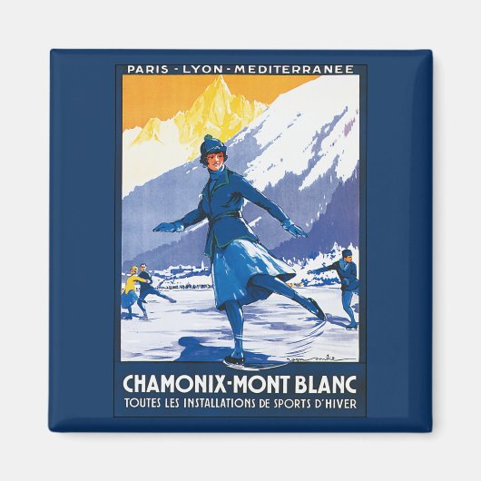 Vintag Chamonix - Mont Blanc Poster Magnet (Vorne)