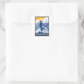 Vintag Chamonix - Mont Blanc Poster Quadratischer Aufkleber (Tasche)