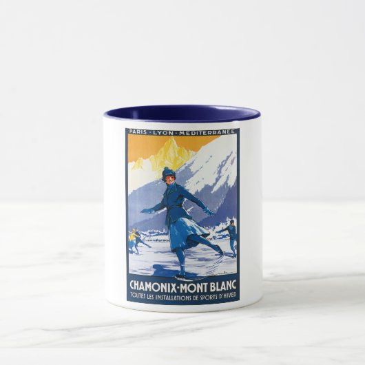 Vintag Chamonix - Mont Blanc Poster Tasse (Zentrum)