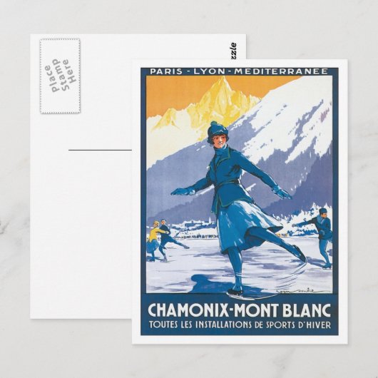 Vintag Chamonix Mont Blanc Postkarte (Vorne/Hinten)