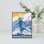 Vintag Chamonix Mont Blanc Postkarte (Stehend Vorderseite)