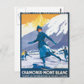 Vintag Chamonix Mont Blanc Postkarte (Vorne/Hinten)