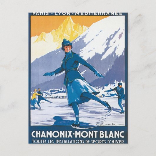 Vintag Chamonix Mont Blanc Postkarte (Vorderseite)
