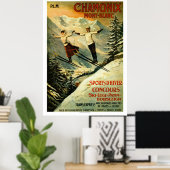 Vintag Chamonix Ski Poster (Heimbüro)