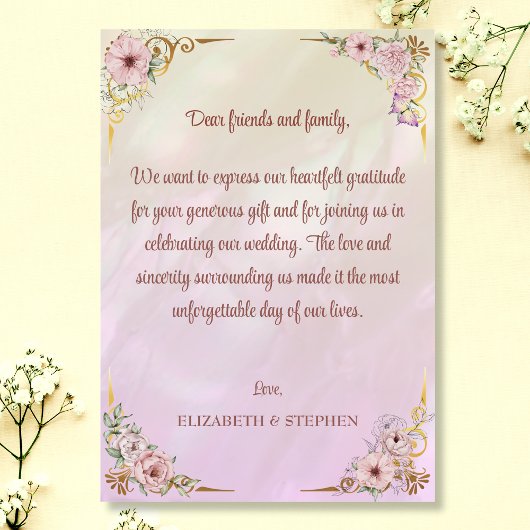 Vintag Champagne Peony Dankeschön-Karte Dankeskarte