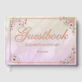 Vintag Champagne Peony Wedding Foil Guestbook Gästebuch (Vorderseite)