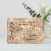 Vintag Champagne Sparkle Wedding RSVP Cards (Stehend Vorderseite)