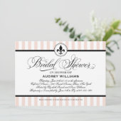 Vintag Champagner Pink französisches Brautparty Einladung (Stehend Vorderseite)