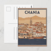 Vintag Chania City Souvenirs Betonreise Postkarte (Vorne/Hinten)