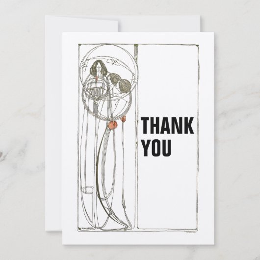 Vintag Charles Rennie Mackintosh Dankeskarte (Vorderseite)