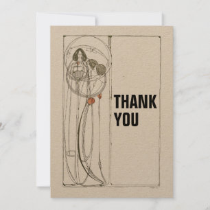 Vintag Charles Rennie Mackintosh Dankeskarte