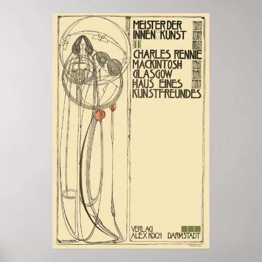 Vintag Charles Rennie Mackintosh Template Poster (Vorne)