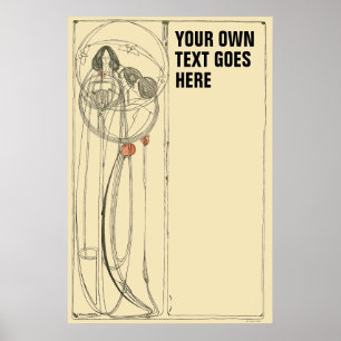 Vintag Charles Rennie Mackintosh Template Poster