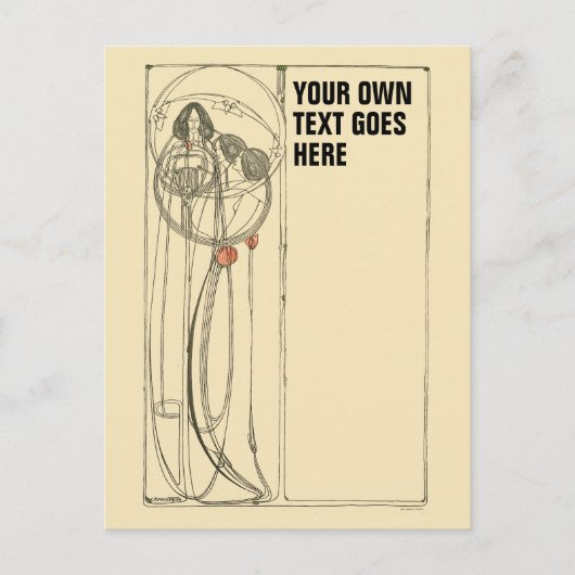 Vintag Charles Rennie Mackintosh Template Postkarte (Vorderseite)