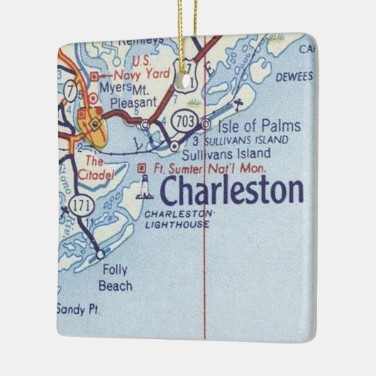 Vintag Charleston SC Keramikornament (Links)