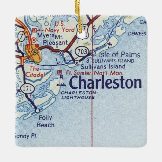Vintag Charleston SC Keramikornament (Vorderseite)