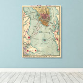 Vintag Charleston SC Zivil War Map (1865) Leinwanddruck (Insitu (Holzboden))