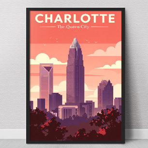 Vintag Charlotte North Carolina Poster