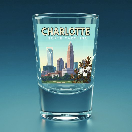 Vintag Charlotte North Carolina Schnapsglas