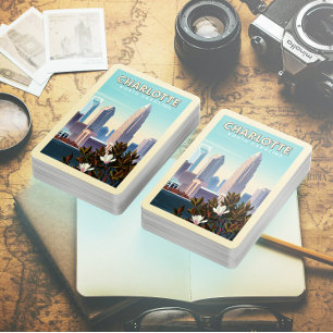 Vintag Charlotte North Carolina Spielkarten