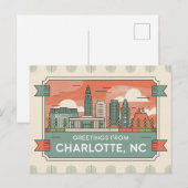 Vintag Charlotte Postkarte | Grüße aus (Vorne/Hinten)