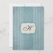 Vintag Charm Blue Monogram Wedding Einladungen (Rückseite)