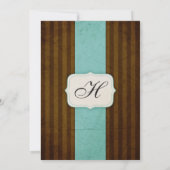 Vintag Charm Brown Blue Wedites Einladung (Rückseite)