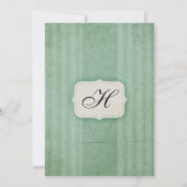 Vintag Charm Green Monogram Wedding Einladungen (Rückseite)