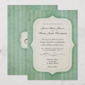 Vintag Charm Green Monogram Wedding Einladungen (Vorne/Hinten)