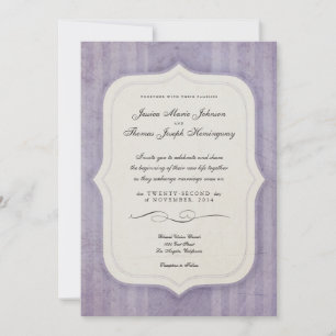 Vintag Charm Lilac Monogram Wedding Einladungen