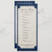 Vintag Charm Navy Blue Wedding Program Programm (Vorne/Hinten)