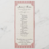 Vintag Charm Strawberry Pink Hochzeitsprogramm Programm (Rückseite)