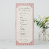 Vintag Charm Strawberry Pink Hochzeitsprogramm Programm (Stehend Vorderseite)