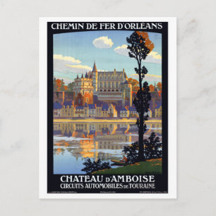 Vintag Château d'Amboise Frankreich Reiseplakat Postkarte
