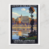 Vintag Château d'Amboise Frankreich Reiseplakat Postkarte (Vorderseite)