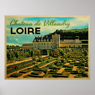 Vintag Chateau de Villandry Loire Poster