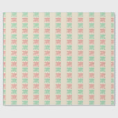 Vintag Checkered Christmas Holly Beige Geschenkpapier (Flach)