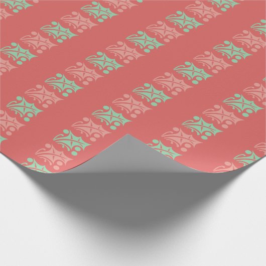 Vintag Checkered Christmas Holly Red Geschenkpapier (Ecke)