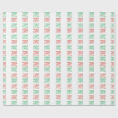 Vintag Checkered Christmas Holly White Geschenkpapier (Flach)